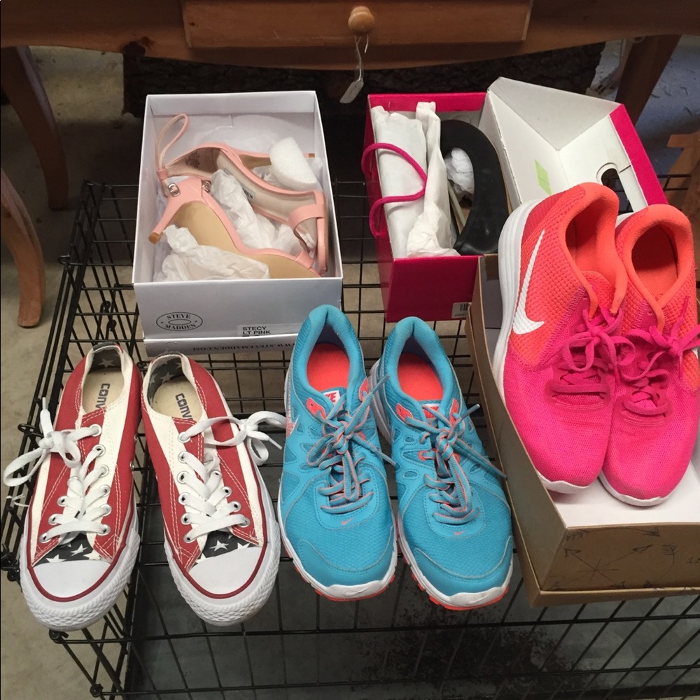 2 pair Nike shoes and 1 pair Converse, $20 per